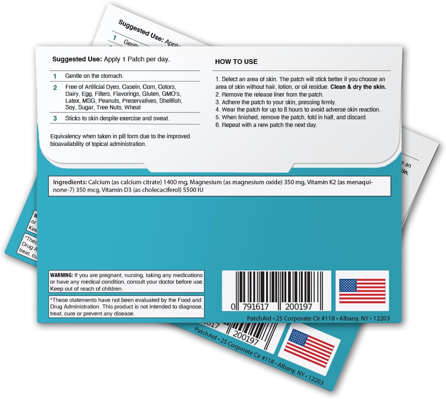 PatchAid Patch for Topical D3 and Calcium - 30-Day Supply