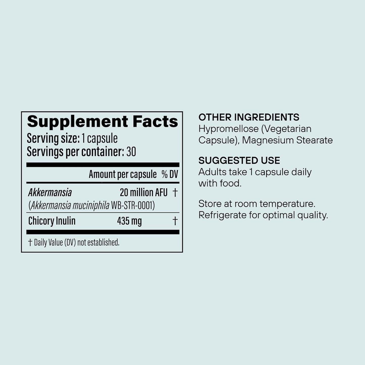 Patented Live Akkermansia Muciniphila Probiotic Supplement for Gut Health - 30 Capsules