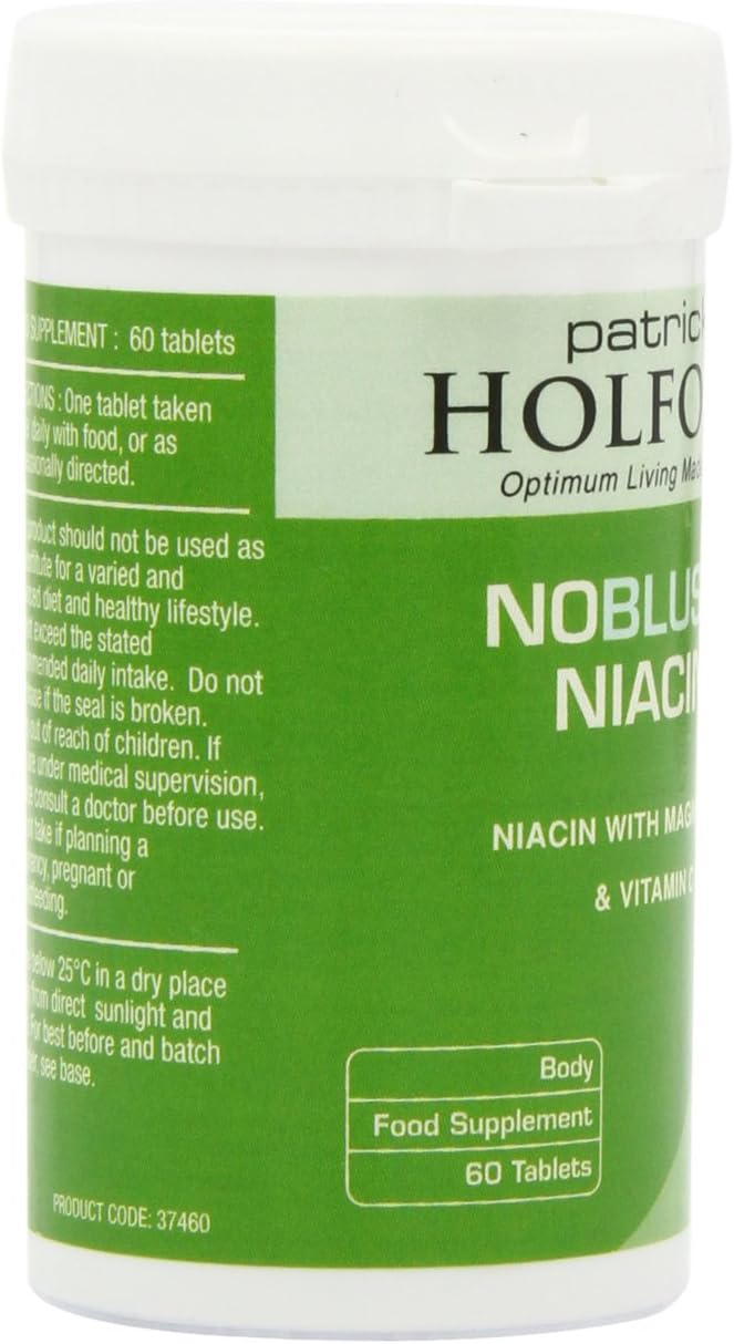 Patrick Holford NoBlush Niacin 60 Tablets - Vitamin B3 Supplement