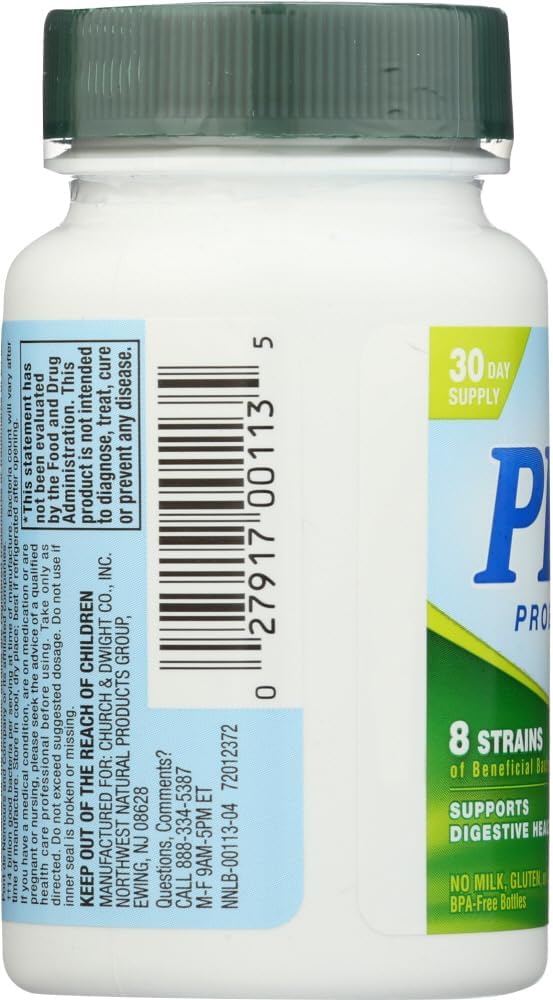 PB 8 Probiotic Acidophilus Capsules - 60 Count, Vegetarian Formula for Gut Health and Digestive Support
