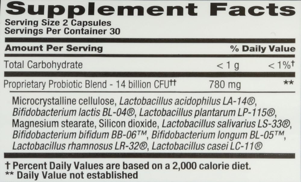 PB 8 Probiotic Acidophilus Capsules - 60 Count, Vegetarian Formula for Gut Health and Digestive Support