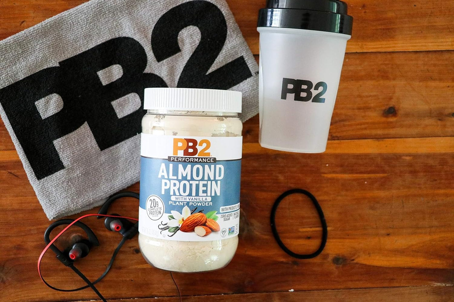 PB2 Almond Protein Powder with Madagascar Vanilla - 1lb Jar - 20g Vegan Plant Based Protein Powder, Non GMO, Gluten Free