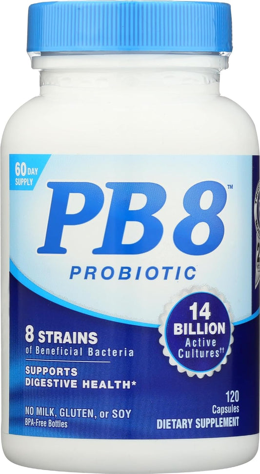 PB8 Acidophilus Probiotic Capsules - 120 Count, Gluten Free - Single Pack