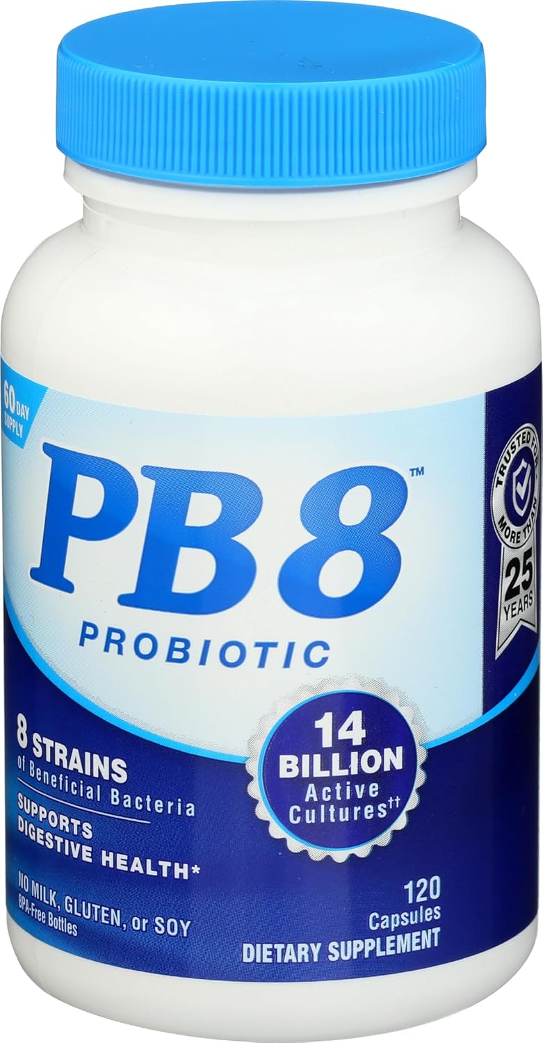 PB8 Acidophilus Probiotic Capsules - 120 Count, Gluten Free - Single Pack