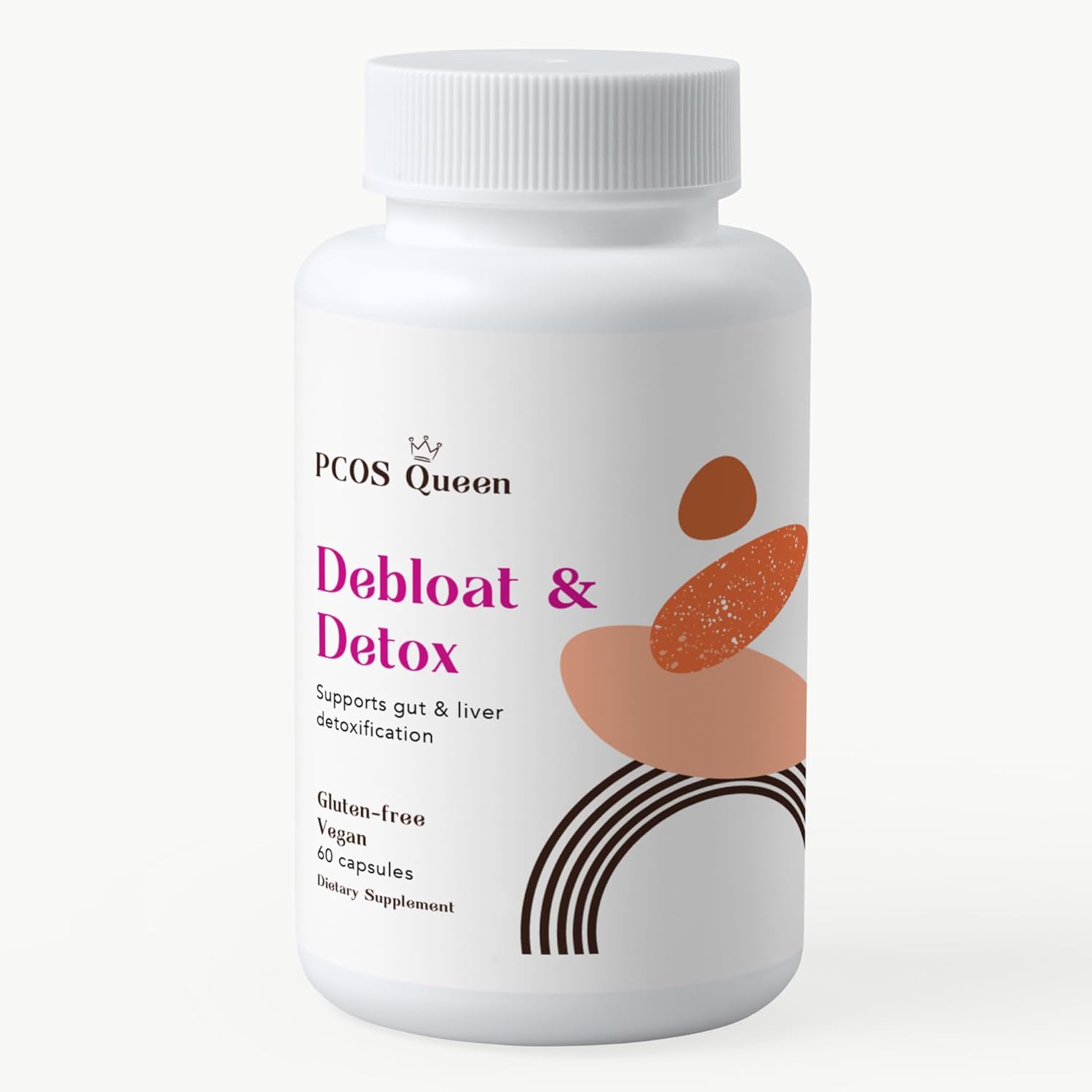 PCOS Queen Detox & Debloat Supplement - Vegan Gut & Liver Support for Women - Milk Thistle & Dandelion Formula - 1 Bottle