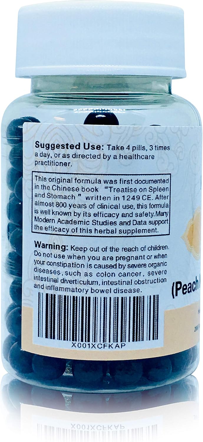 Peach Kernel Herbal Pills for Constipation Relief - Moisturize & Lubricate Bowels - Aid in Digestive Health - All Natural - 200 Ct