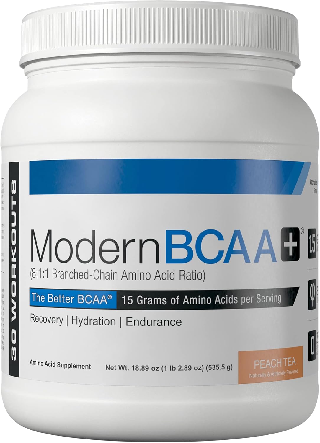Peach Tea BCAA Powder Drink Mix - 30 Servings for Muscle Recovery & Essential Amino Acids