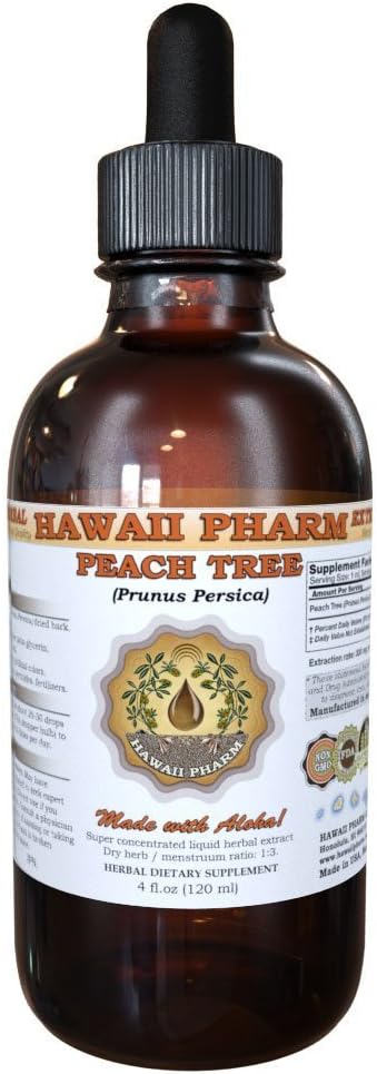 Peach Tree Liquid Extract Tincture - Herbal Supplement, Made in USA - 4 fl.oz - Hawaii Pharm