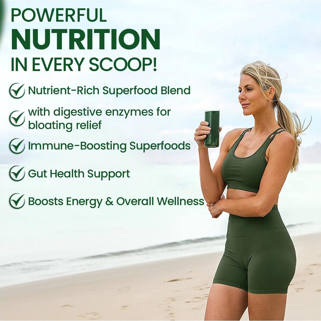 Peacock Max Superfood Reds & Greens Powder - 11.64 oz, Prebiotics & Probiotics for Digestive Health, Vegan, Non-GMO, Super Greens Powder with Ashwagandha for Gut Health, Immunity Boost, Antioxidants