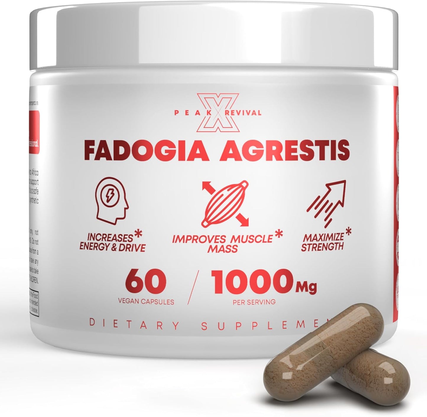 Peak Revival-X Fadogia Agrestis Sulforaphane Supplement for Energy & Cognitive Function - 60 Capsules