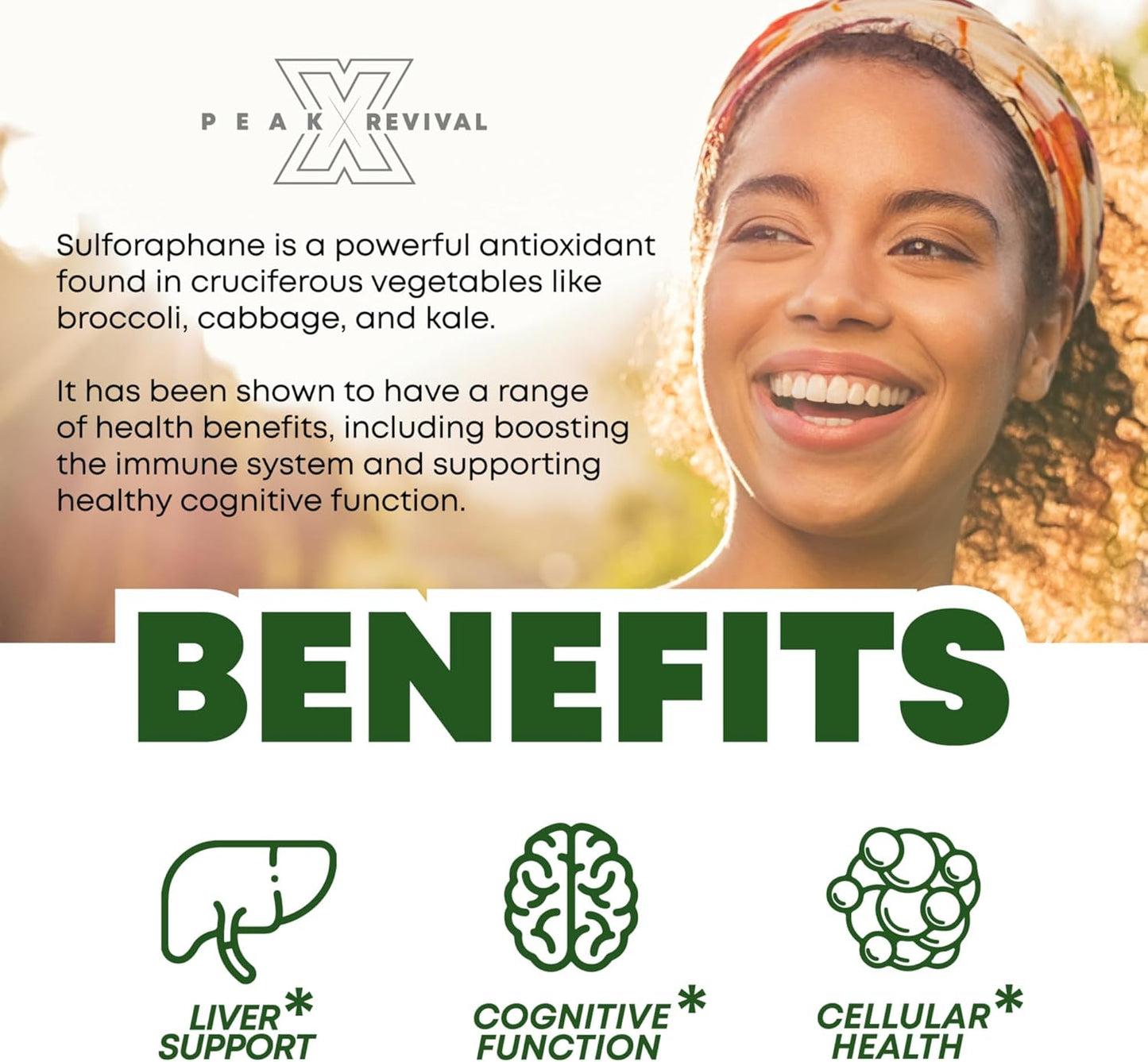 Peak Revival-X Fadogia Agrestis Sulforaphane Supplement for Energy & Cognitive Function - 60 Capsules