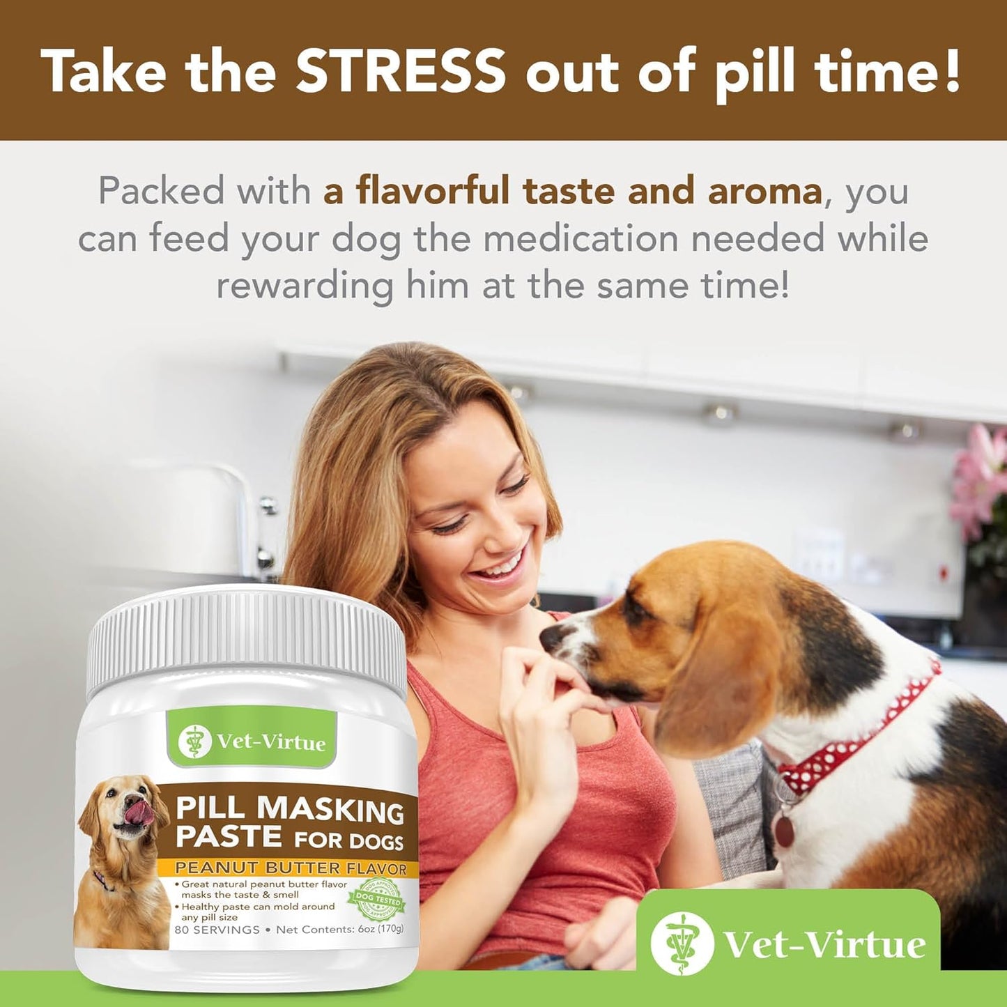 Peanut Butter Pill Masking Paste for Dogs - Natural Ingredients, Perfect Pet Medicine Treats to Hide Pills & Capsules, Packed with Flavor