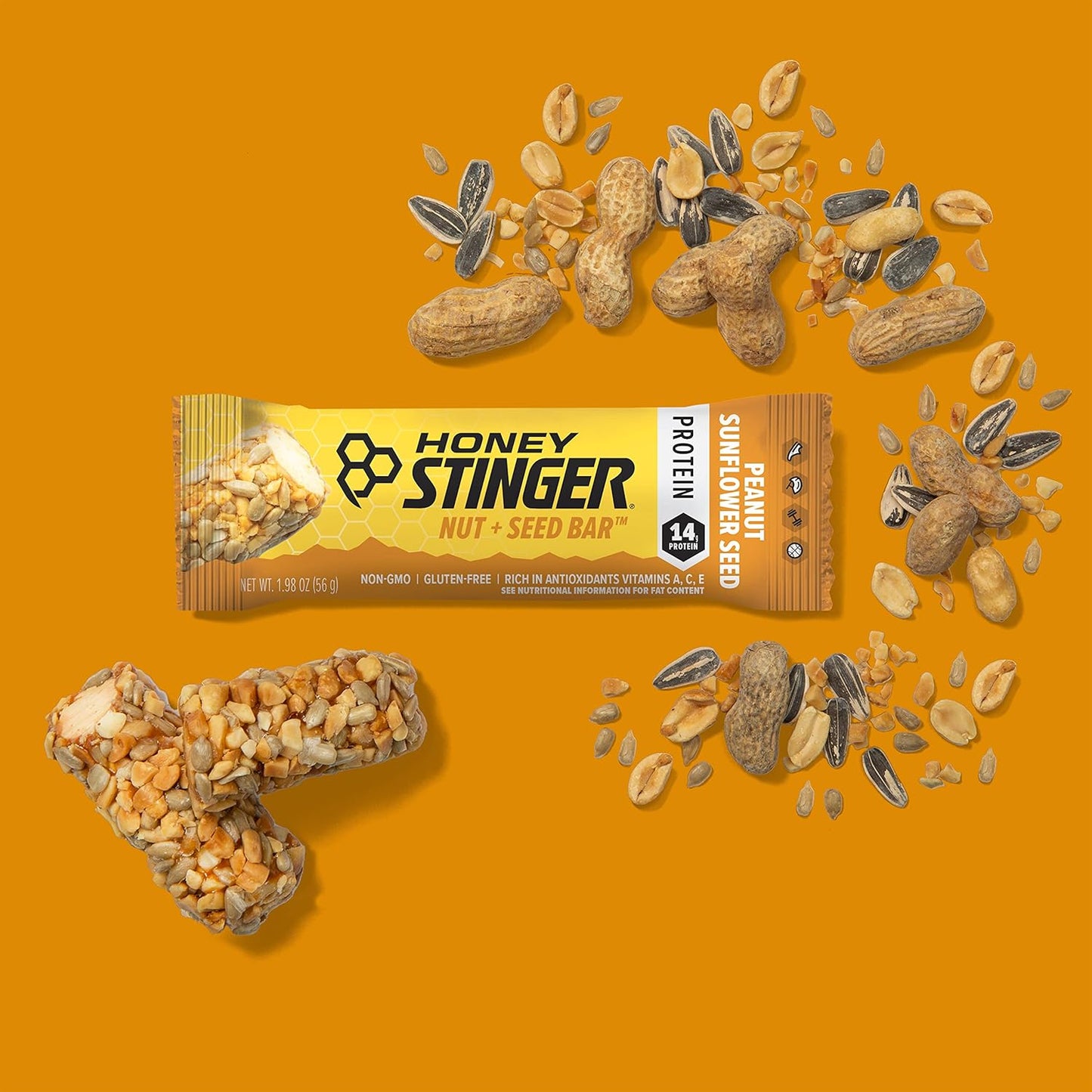 Peanut Sunflower Seed Protein Bar Box of 12 | Sports Nutrition Snack Bar for Exercise & Recovery | Nut + Seed Bar for Endurance & Performance - BoostGo Australia