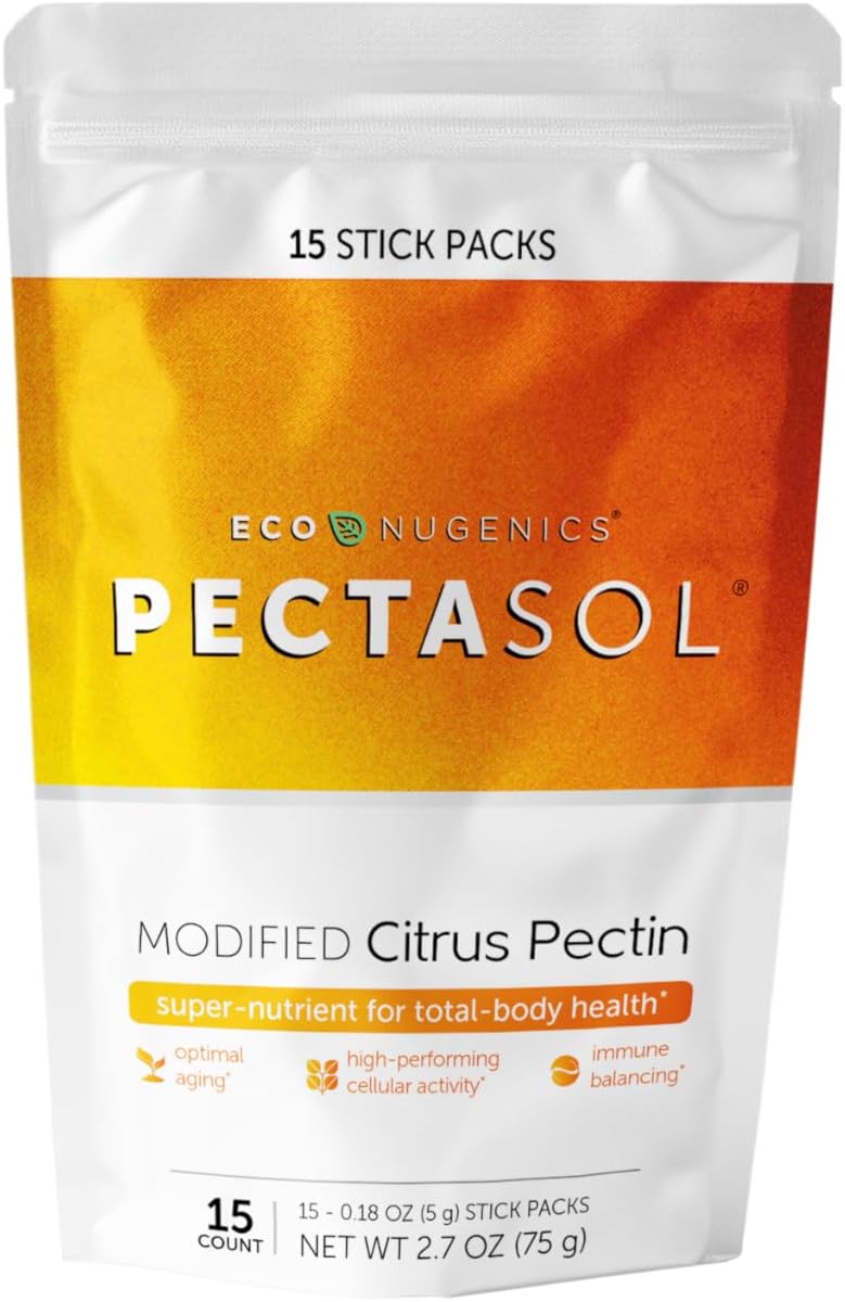 PectaSol Modified Citrus Pectin Stick Packs - 15 5g Packs for Heart, Immune System, Inflammation, Aging + Healthy Galectin-3 Levels