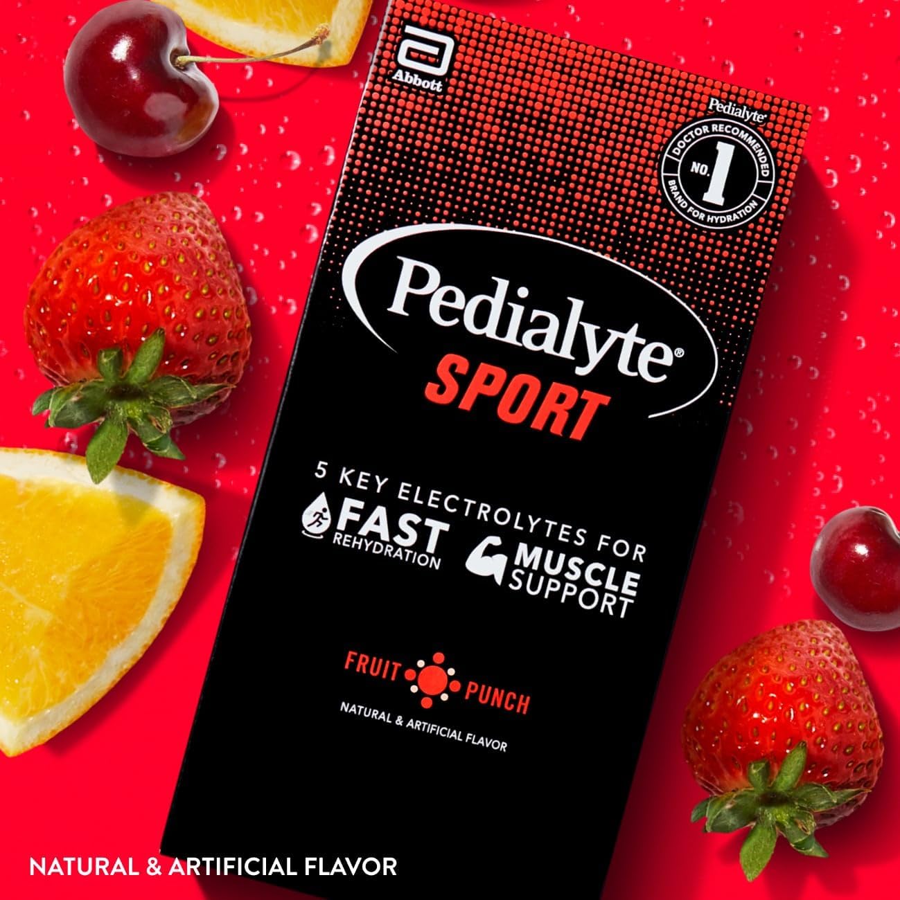 Pedialyte Sport Electrolyte Powder - Fruit Punch, 6 Count Pack for Fast Muscle Support and Hydration During Exercise - BoostGo Australia