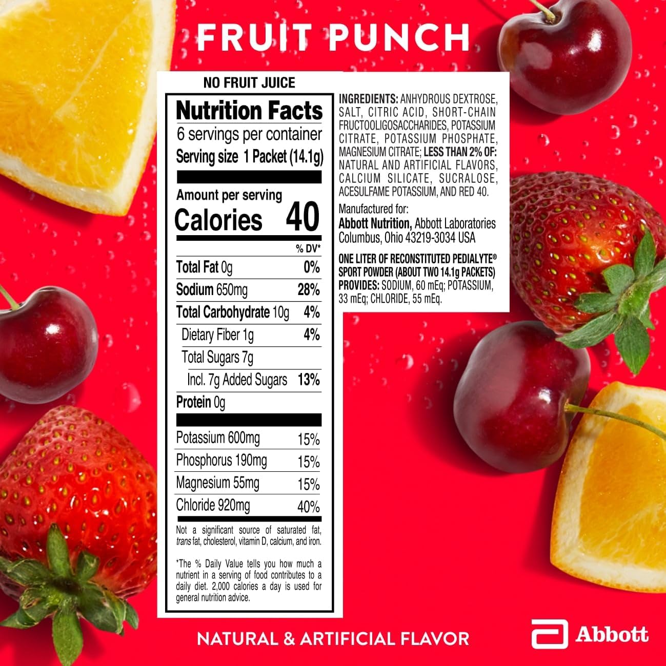 Pedialyte Sport Electrolyte Powder - Fruit Punch, 6 Count Pack for Fast Muscle Support and Hydration During Exercise - BoostGo Australia