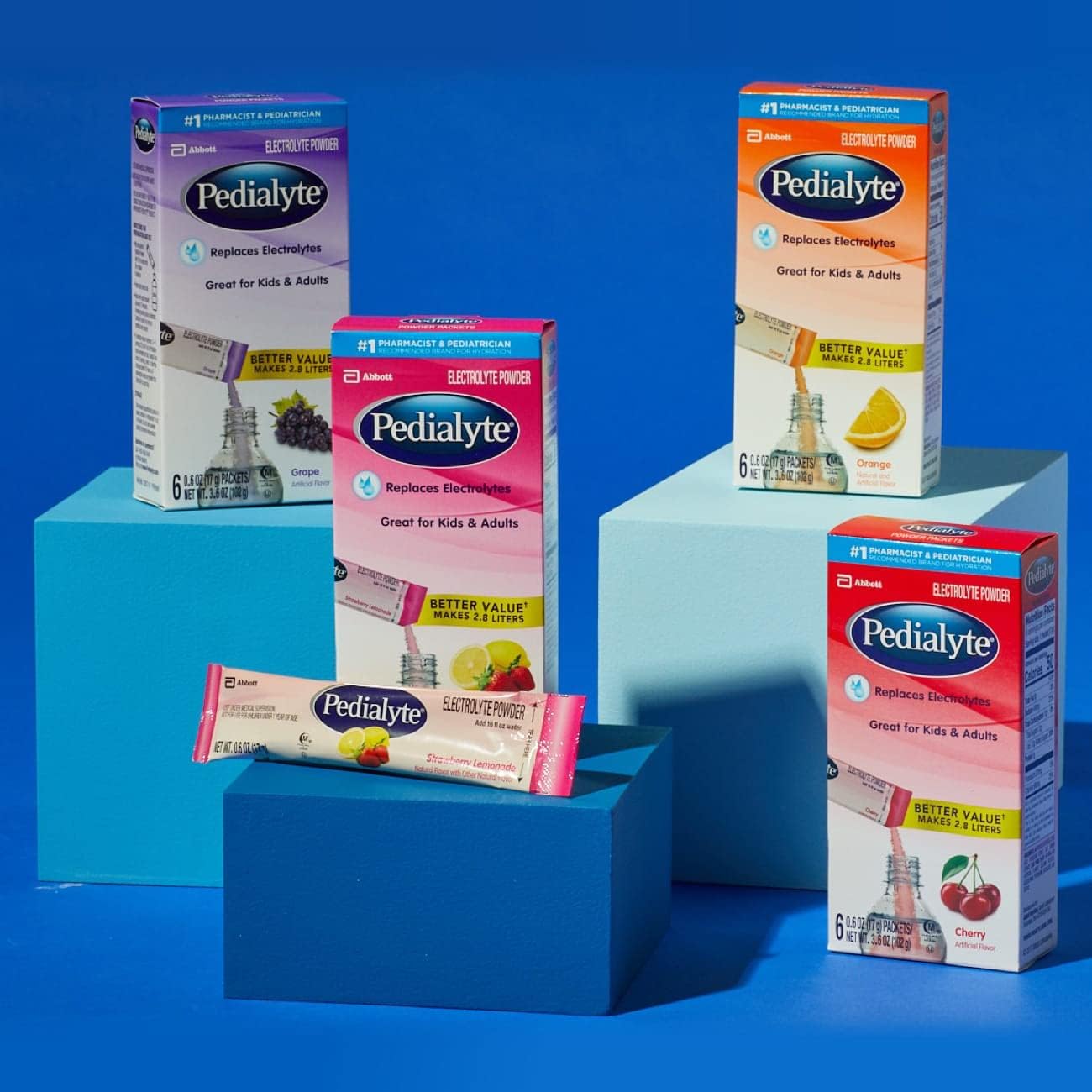 Pedialyte Strawberry Lemonade Electrolyte Powder Packets - 18 Single-Serving Hydration Drink Packets - BoostGo Australia