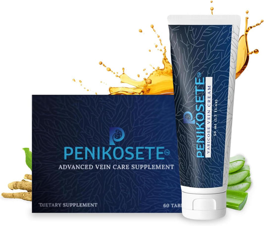 Penikose Varicose Vein Care Bundle - Herbal Tablets & Ashwagandha Leg Cream with Punarnava & Turmeric