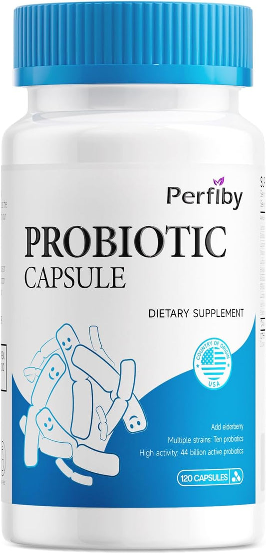 Perfiby Elderberry Probiotics: Supports Digestive & Immune Health, 120 Capsules