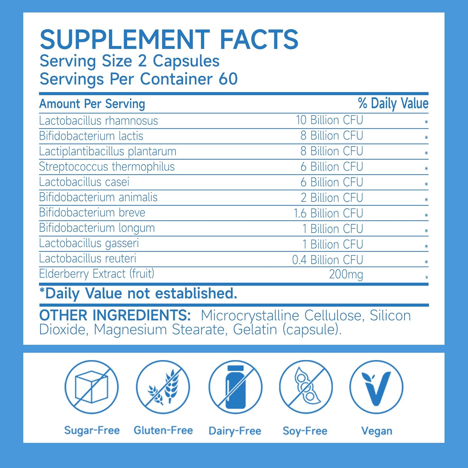 Perfiby Elderberry Probiotics: Supports Digestive & Immune Health, 120 Capsules