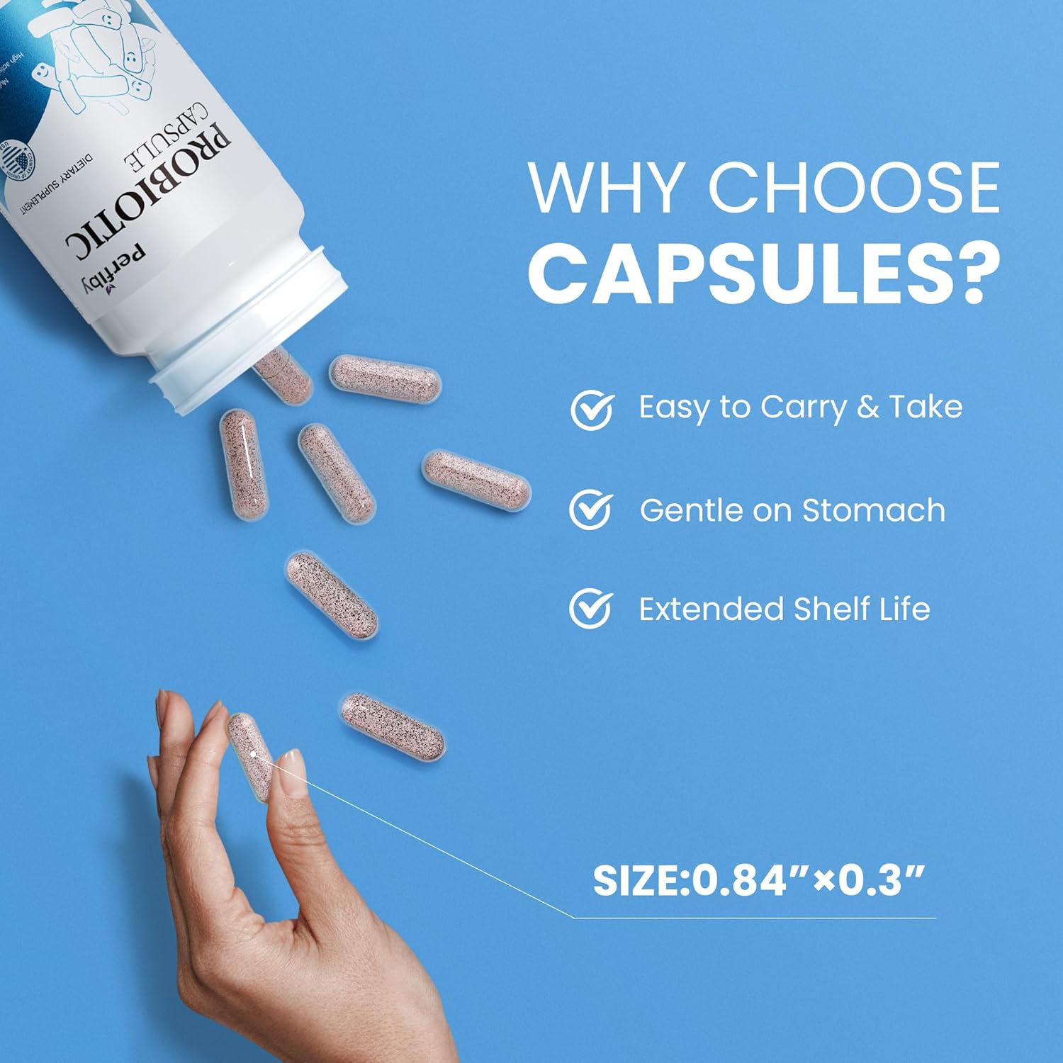 Perfiby Elderberry Probiotics: Supports Digestive & Immune Health, 120 Capsules