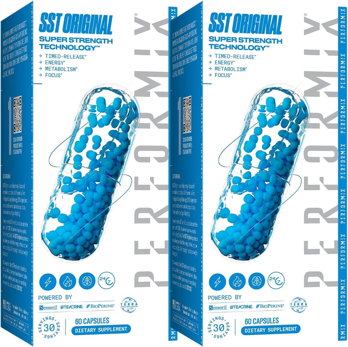 PERFORMIX SST Original Pre-Workout Energy Supplements with Timed-Release for All Day Focus & Energy Boost - 120 Capsules