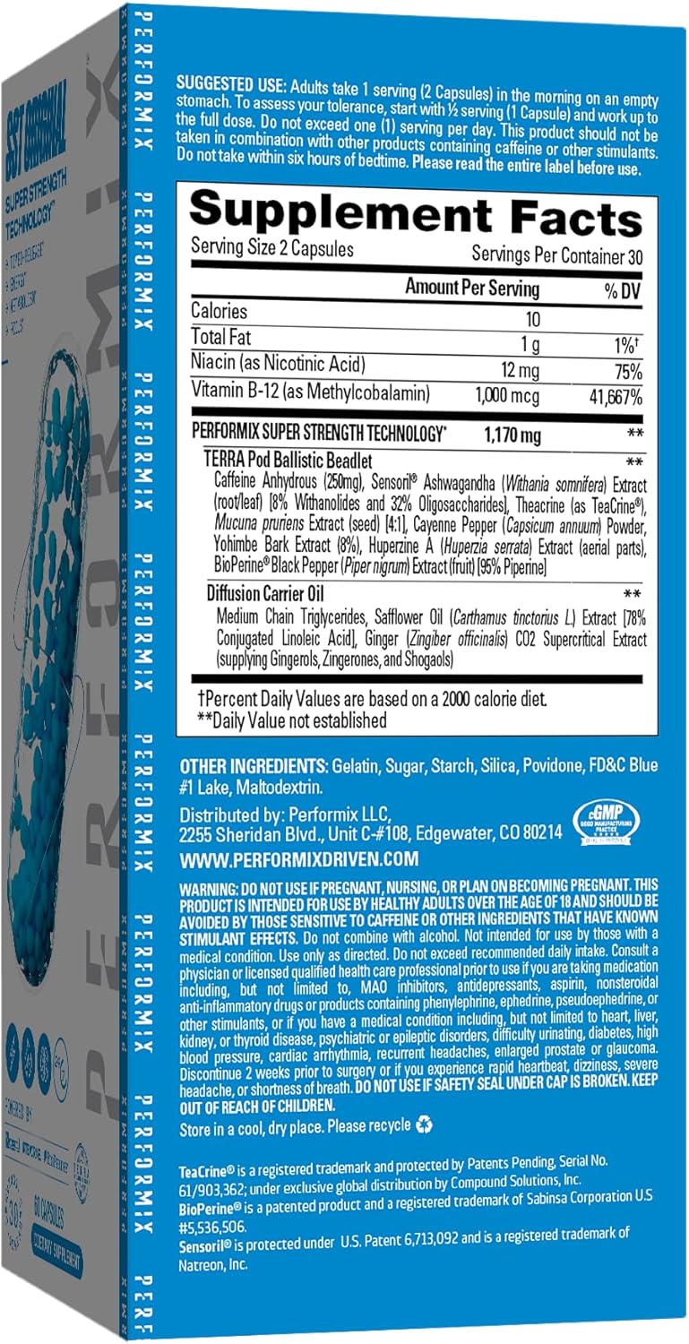 PERFORMIX SST Original Pre-Workout Energy Supplements with Timed-Release for All Day Focus & Energy Boost - 120 Capsules