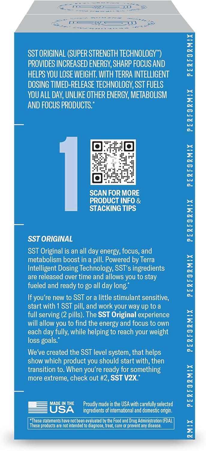 PERFORMIX SST Original Pre-Workout Energy Supplements with Timed-Release for All Day Focus & Energy Boost - 120 Capsules