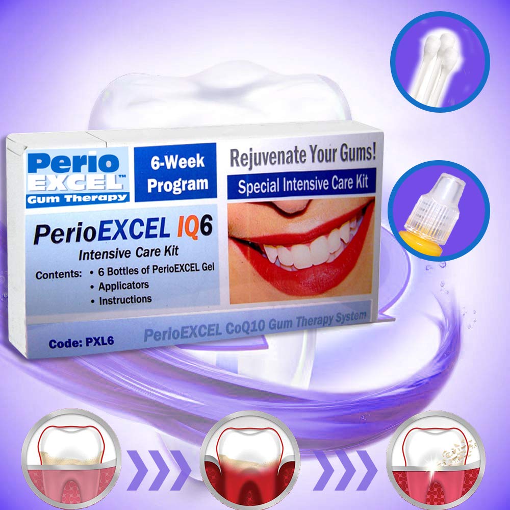 PerioEXCEL IQ6 Gum Therapy Intensive Care Program - CoQ10 Gel for Sensitive Dental Care