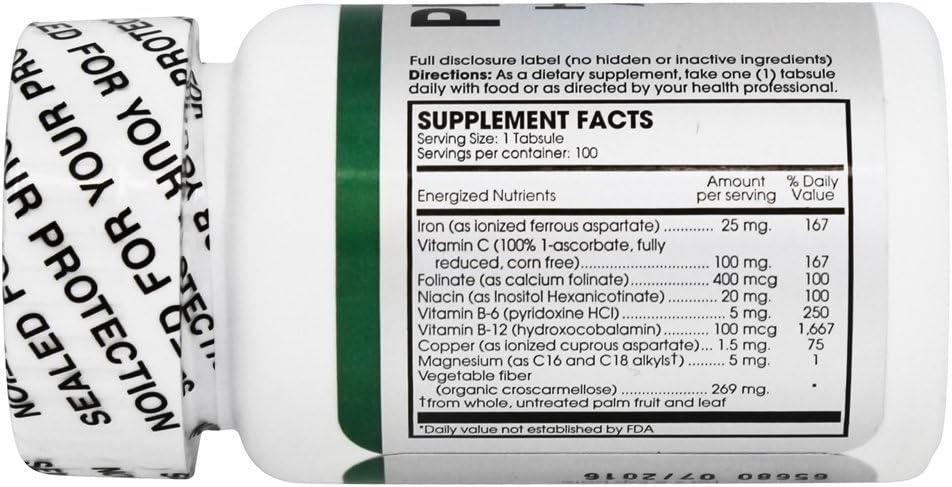 Perque Hematin Anemia Guard Capsules - 100 Count Bottle for Blood Health & Iron Support