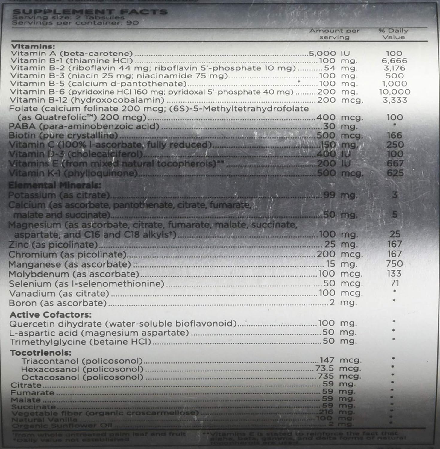 Perque Life Guard 180 Tablets - Comprehensive Daily Multivitamin Supplement