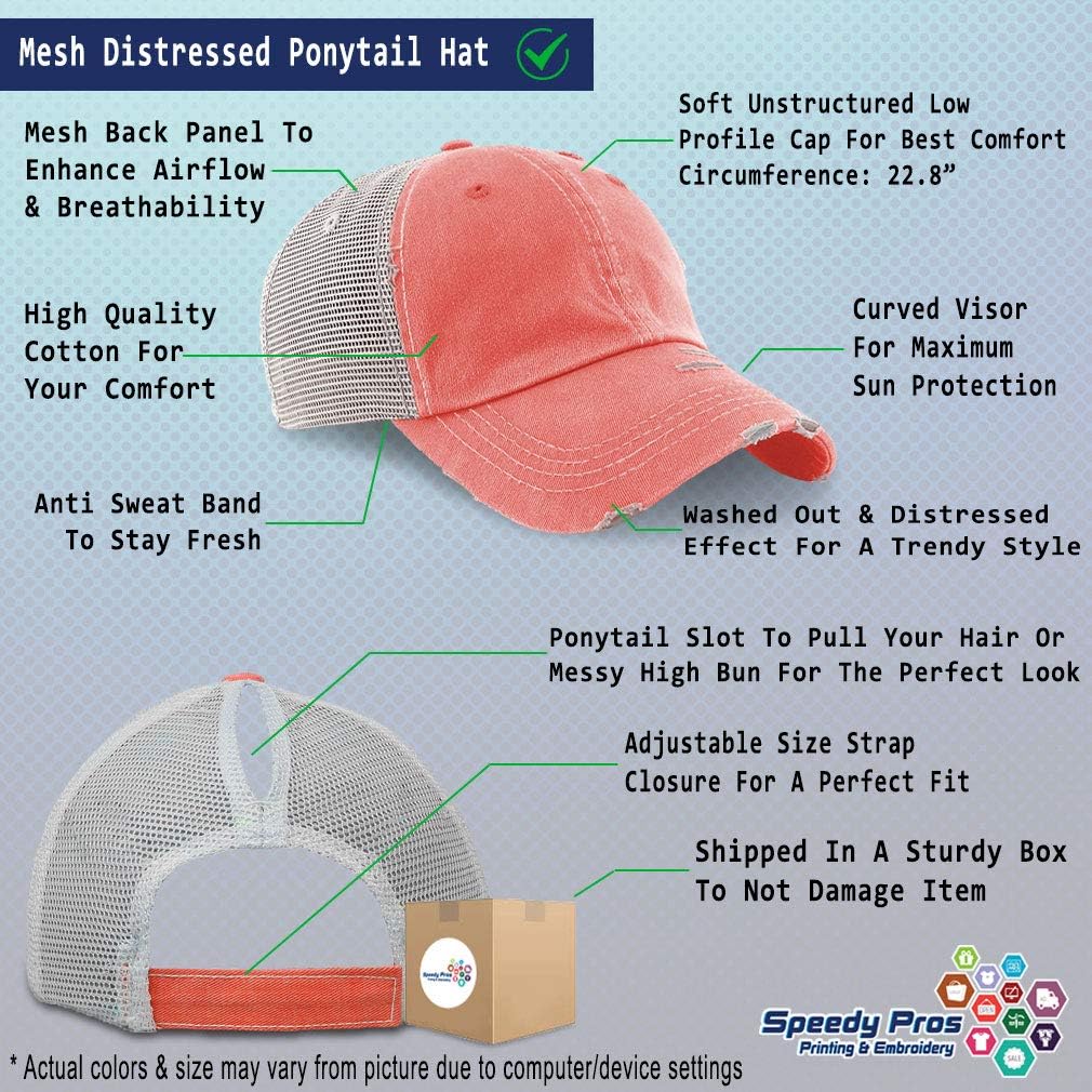 Personalized Women's Ponytail Cap with 26.2 Marathon Runner Embroidery - Cotton Blend