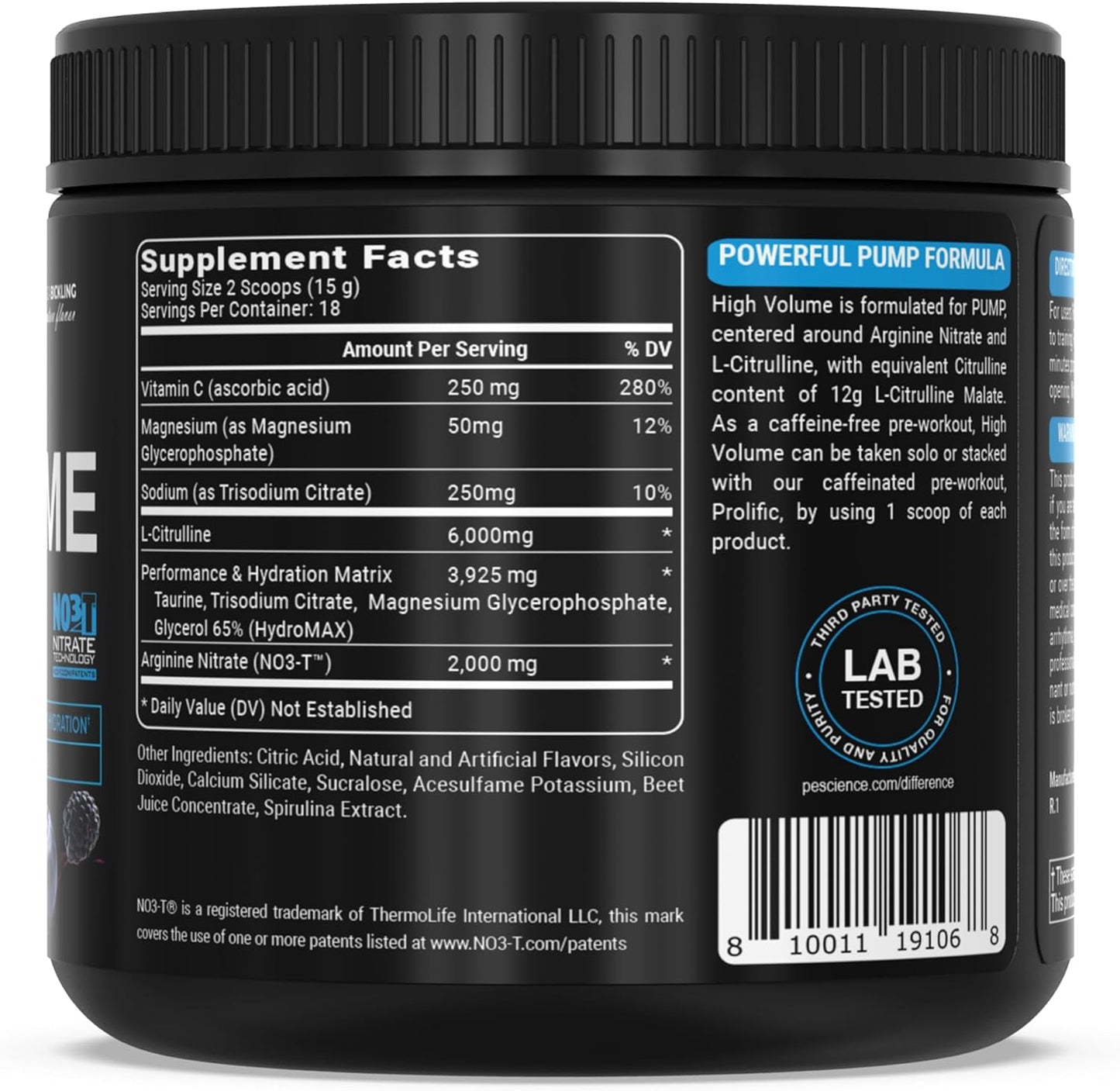 PEScience Acai Berry Punch High Volume Nitric Oxide Booster Pre Workout Powder - 36 Scoops