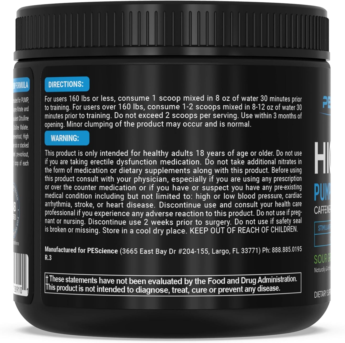 PEScience High Volume Green Apple Nitric Oxide Booster Pre Workout Powder - 36 Scoops