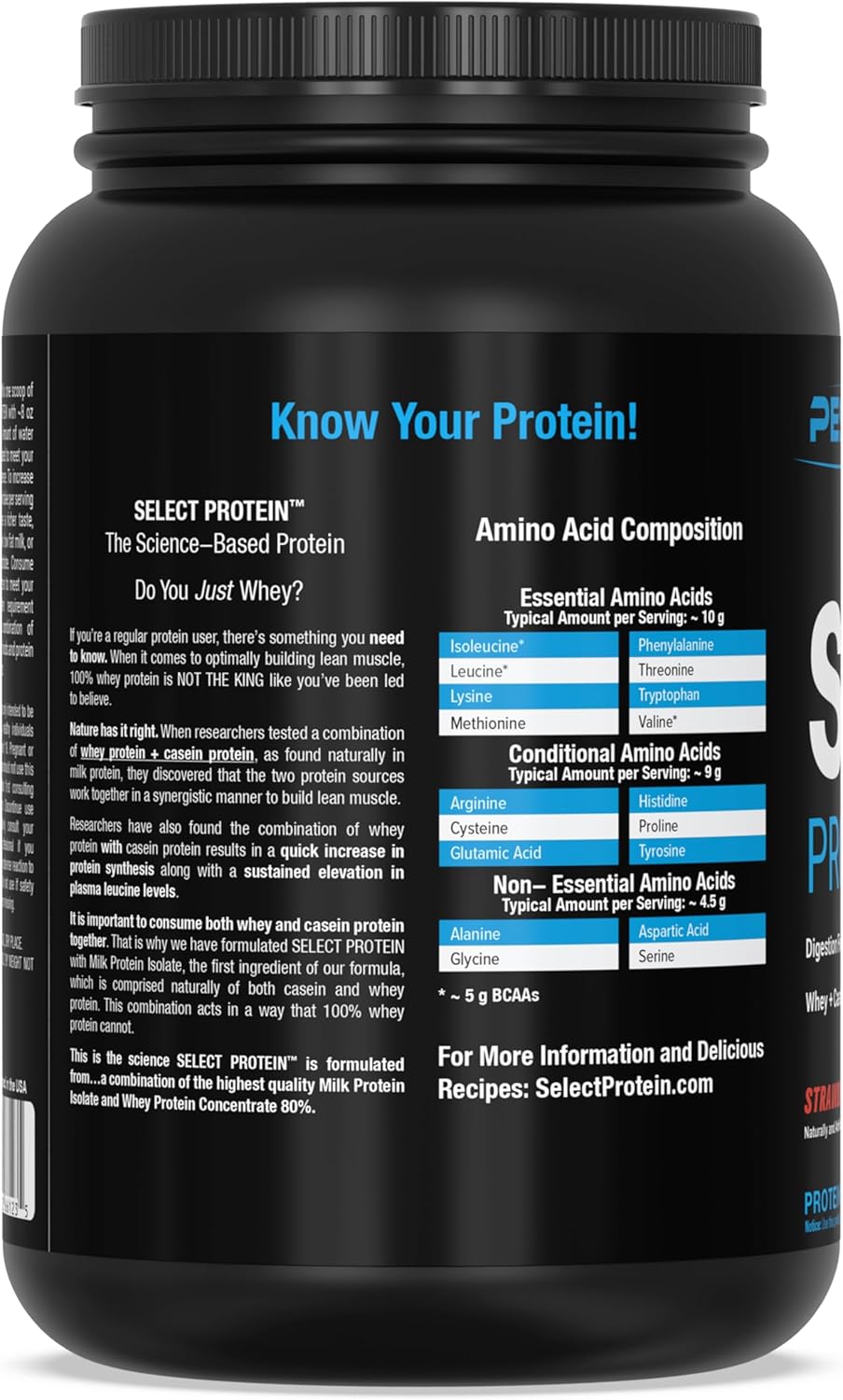 PEScience Select Low Carb Strawberry Cheesecake Protein Powder - 27 Servings, Keto & Gluten Free