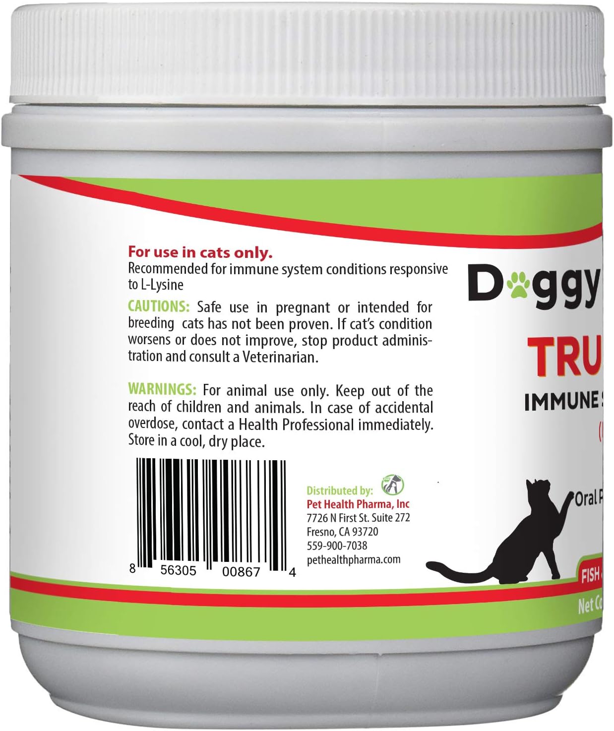 Pet Health Pharma Trulysine L-Lysine Powder for Cats 21.2oz - Immune Support, All Ages, Sneezing, Runny Nose, Watery Eyes - Fish & Poultry Flavor