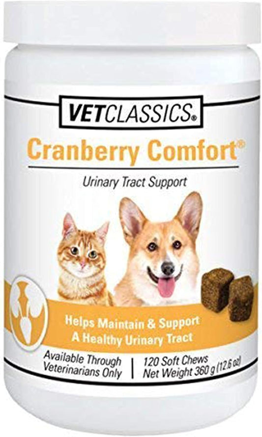 Pet Supplement for Urinary Tract Health - Cranberry Comfort Soft Chews for Dogs & Cats - Supports Bladder Control & Incontinence - 120 Count