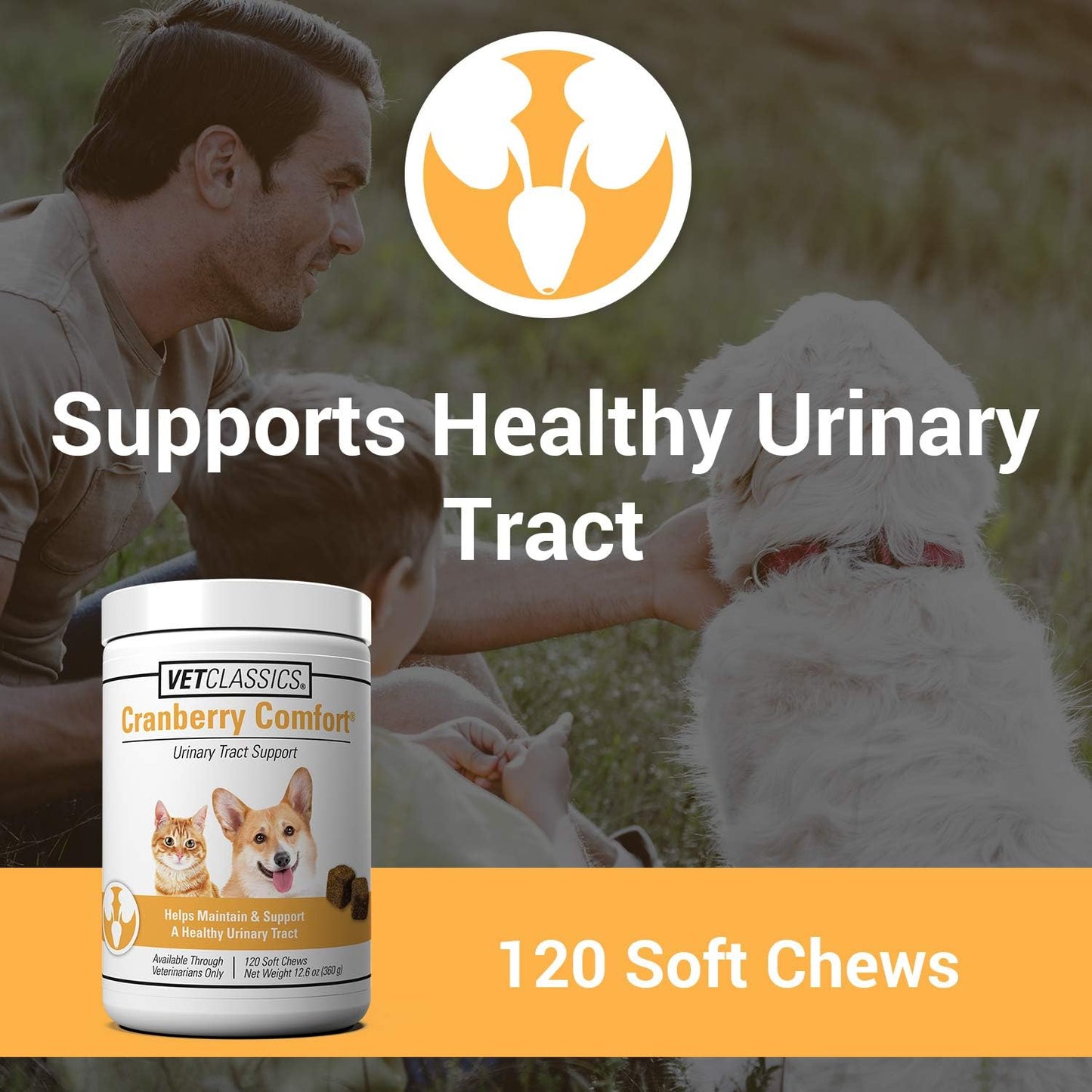 Pet Supplement for Urinary Tract Health - Cranberry Comfort Soft Chews for Dogs & Cats - Supports Bladder Control & Incontinence - 120 Count