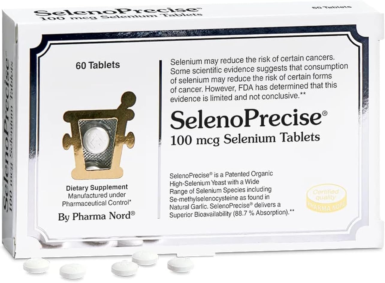 Pharma Nord SelenoPrecise: High Absorption Organic Selenium Supplement for Thyroid, Immune System, Prostate & Heart Health - 100 mcg Tabs