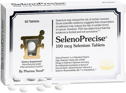 Pharma Nord SelenoPrecise: High Absorption Organic Selenium Supplement for Thyroid, Immune System, Prostate & Heart Health - 100 mcg Tabs