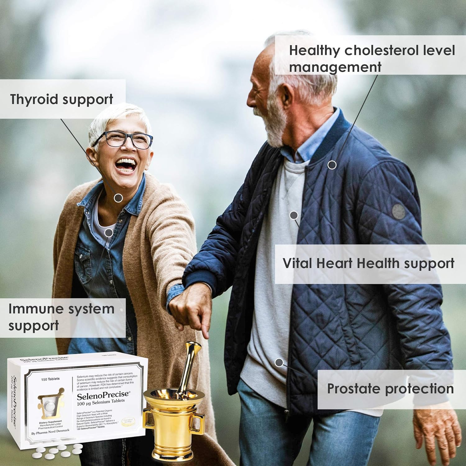 Pharma Nord SelenoPrecise Selenium Supplement for Thyroid, Immune System, Prostate & Heart Health - 100 mcg Tabs - 88.7% Absorption率