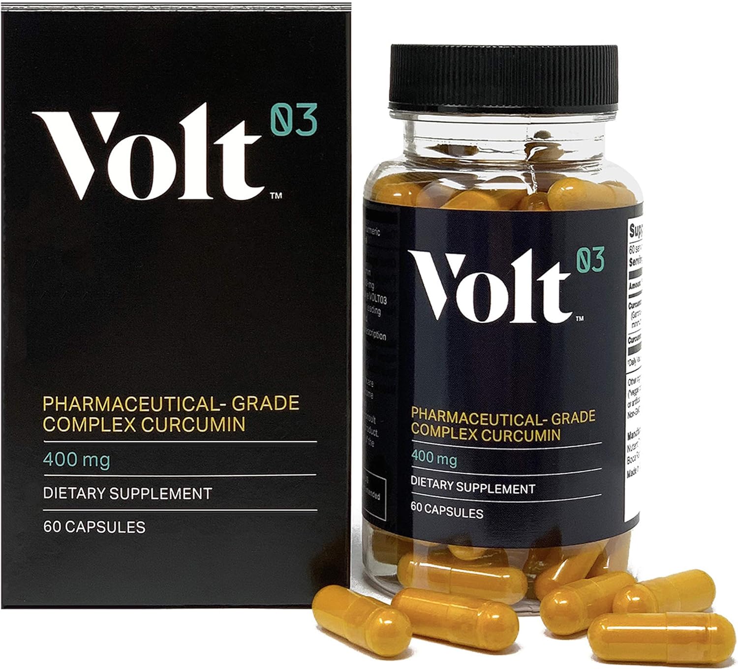 Pharmaceutical-Grade Turmeric Curcumin Capsules for Immune and Joint Support - 400 mg Herbal Supplements