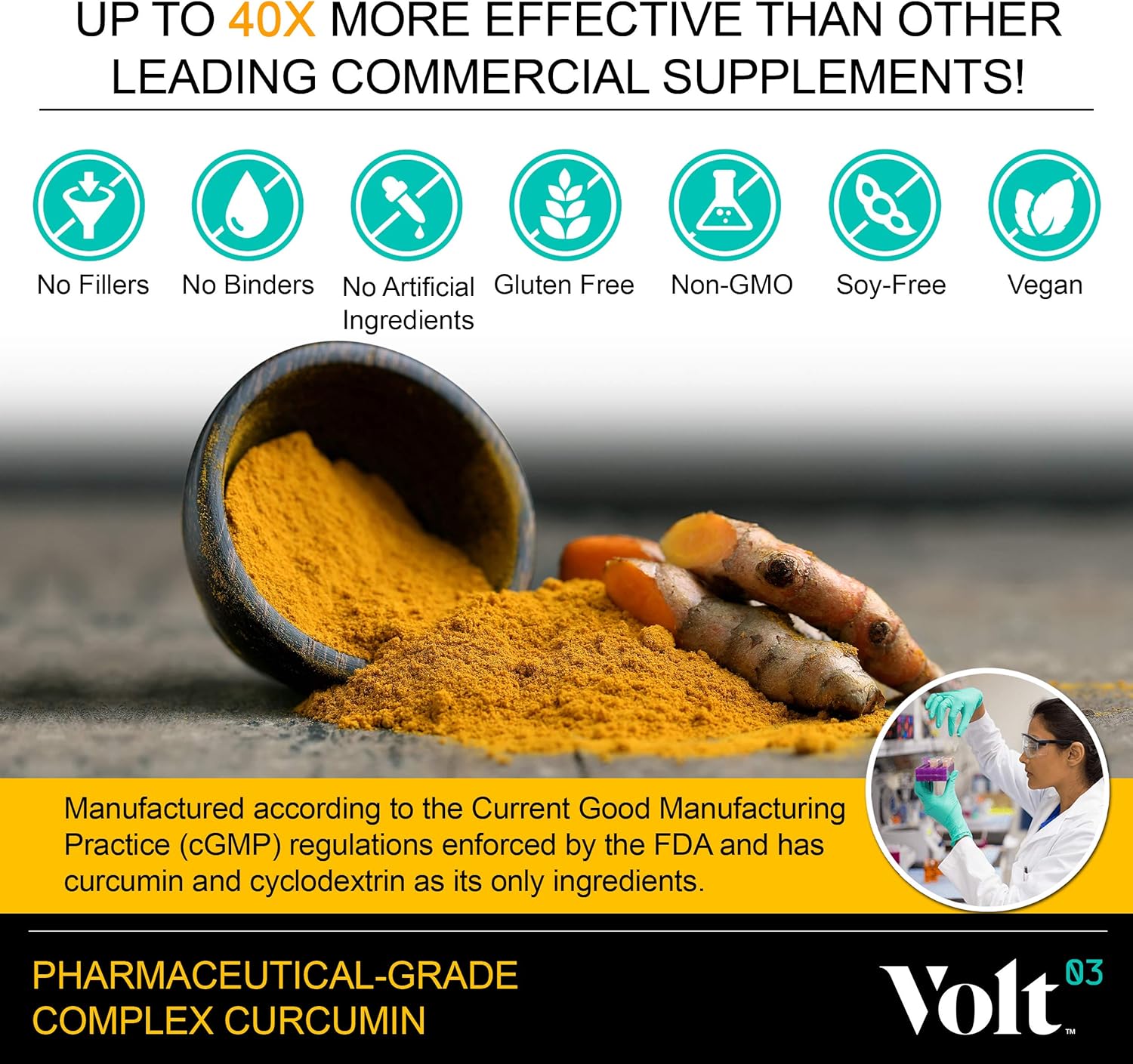 Pharmaceutical-Grade Turmeric Curcumin Capsules for Immune and Joint Support - 400 mg Herbal Supplements