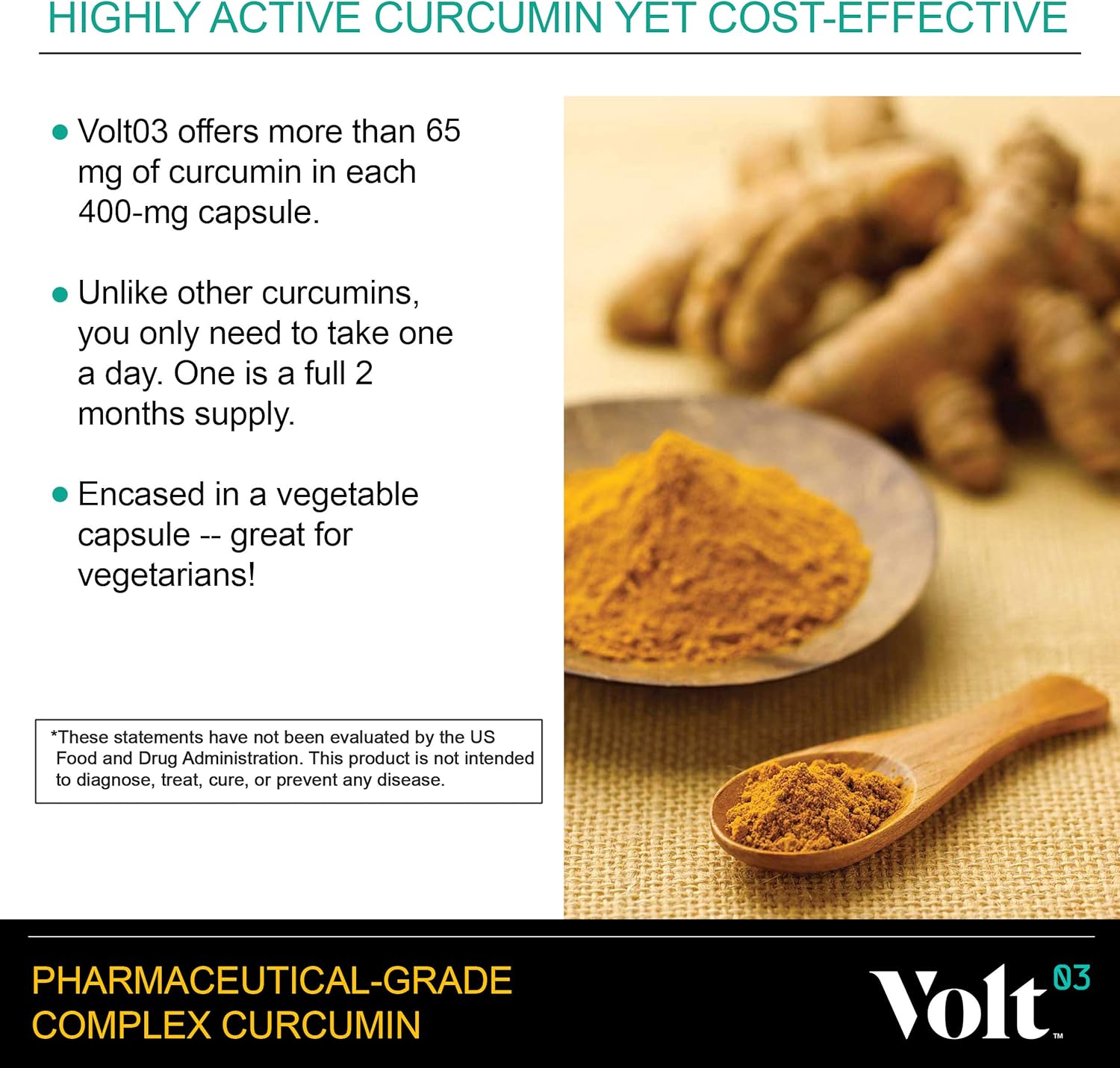 Pharmaceutical-Grade Turmeric Curcumin Capsules for Immune and Joint Support - 400 mg Herbal Supplements