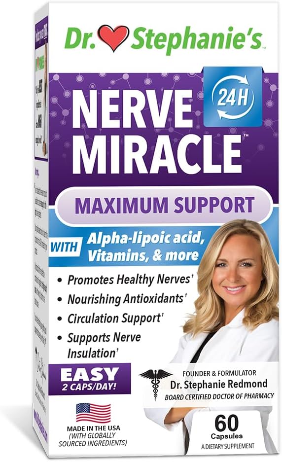 Pharmaganics Dr. Stephanie's Nerve Miracle 4 Pack - Supports Healthy Nerves, Legs, and Feet with Alpha Lipoic Acid and Horse Chestnut - BoostGo Australia