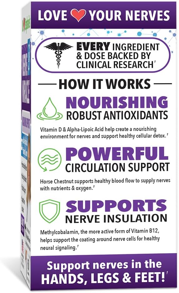 Pharmaganics Dr. Stephanie's Nerve Miracle 4 Pack - Supports Healthy Nerves, Legs, and Feet with Alpha Lipoic Acid and Horse Chestnut - BoostGo Australia