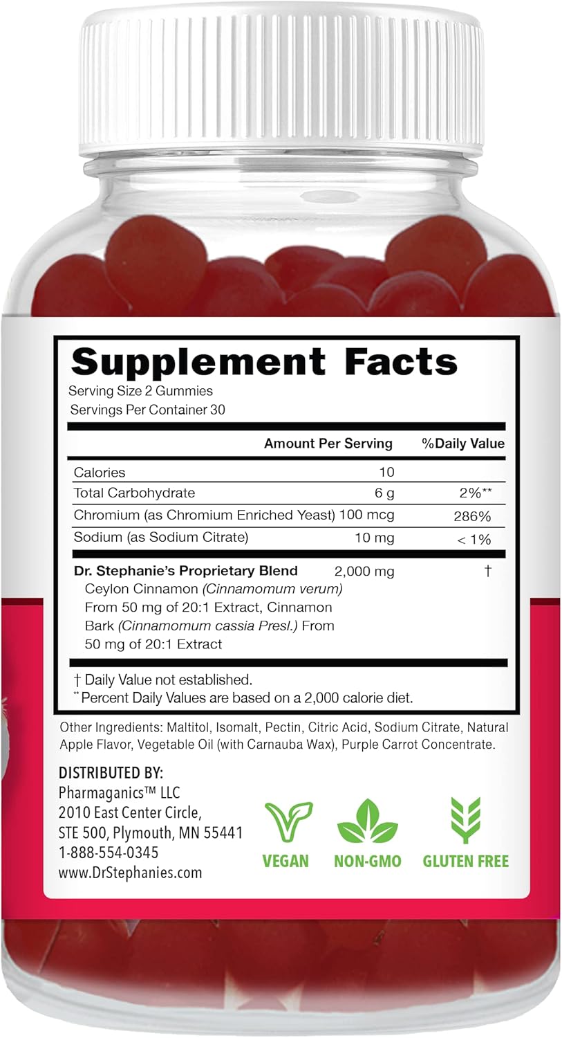Pharmaganics Dr. Stephanie’s SugarDown Cinnamon Gummies Bundle - 2 Pack - Blood Sugar Support Supplement