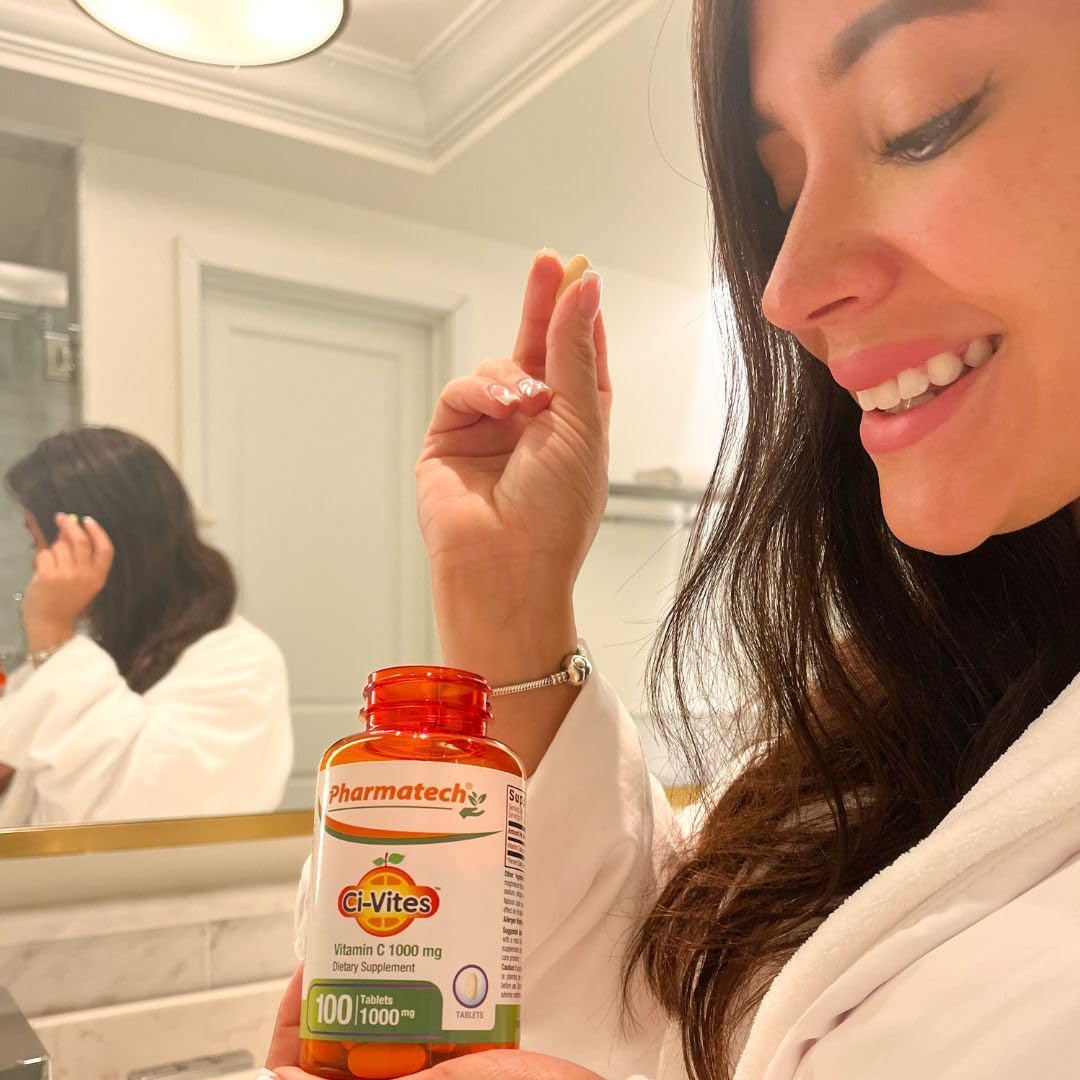 Pharmatech Ci-Vites High Potency Vitamin C 1000mg Supplements for Immune Support - Antioxidant, Sugar Free, 100 Tablets, Made in USA