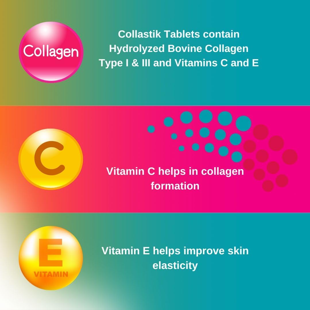PHARMATECH Women's Hydrolyzed Collagen with Vitamin C & E for Skin and Nails Health - Premium Formula Antioxidant Supplement - 100 Tablets