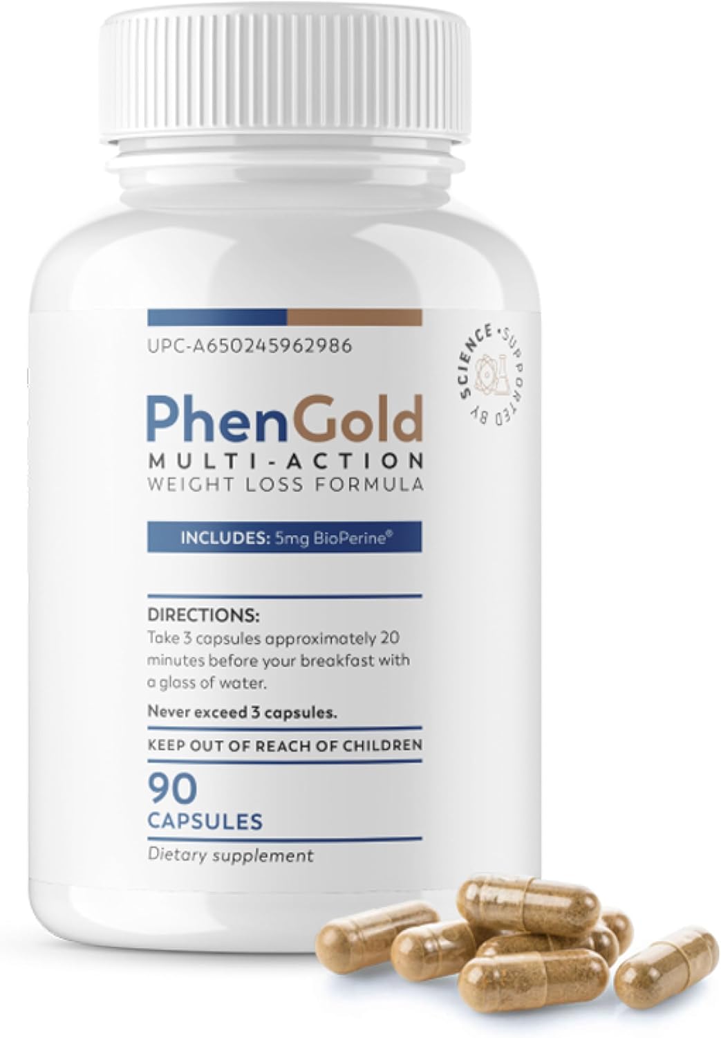 PhenGold: Natural Thermogenic Detox Energy Supplement for Women - Boost Metabolism, Debloating & Appetite Control - 90 Capsules